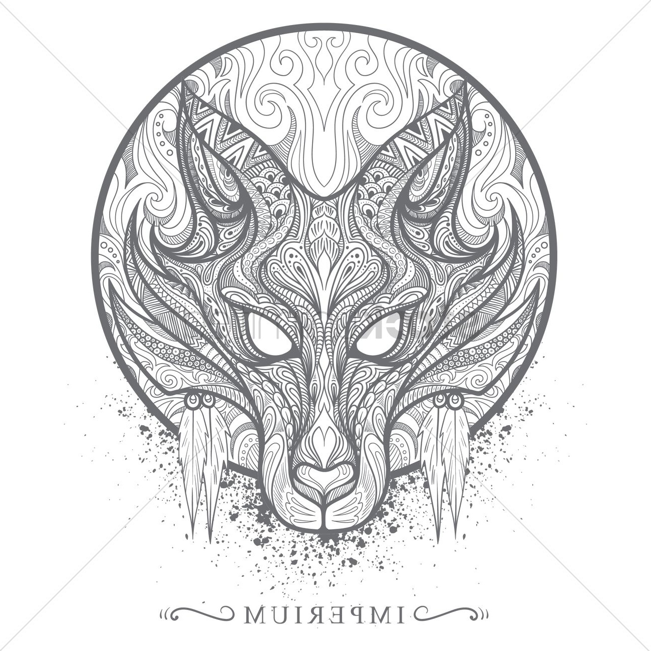 Wolf Dessin Cool Photos Intricate Wolf Design Vector Image