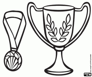 Coloriage Coupe Beau Photos Sports Trophies A Cup and A Medal Coloring Page Printable