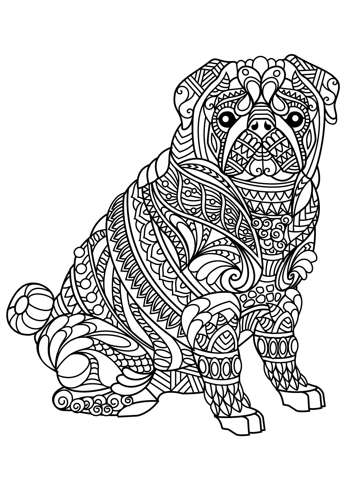 Coloriage Mandala Chien Nouveau Image Livre Gratuit Chien Bulldog Chiens Coloriages
