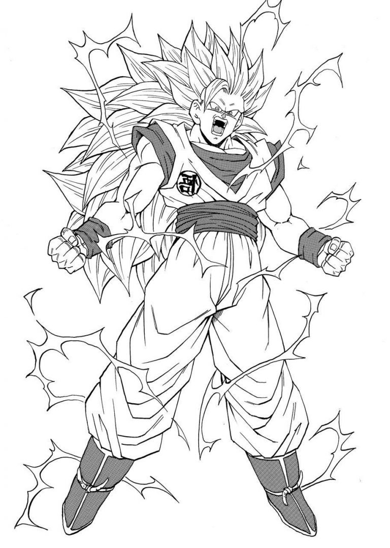 Dessin à Colorier Dragon Ball Super Beau Photos Super Saiyan 3 Goku ...