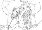 Fairy Tail Coloriage Impressionnant Photographie Coloriage Natsu and Lucy Peace and Love Fairy Tail Dessin