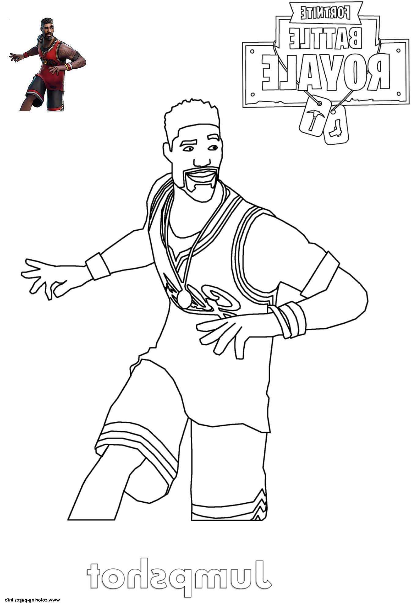 Coloriage fortnite Skin Impressionnant Stock Jumpshot fortnite Basketball Player Coloring Pages Printable