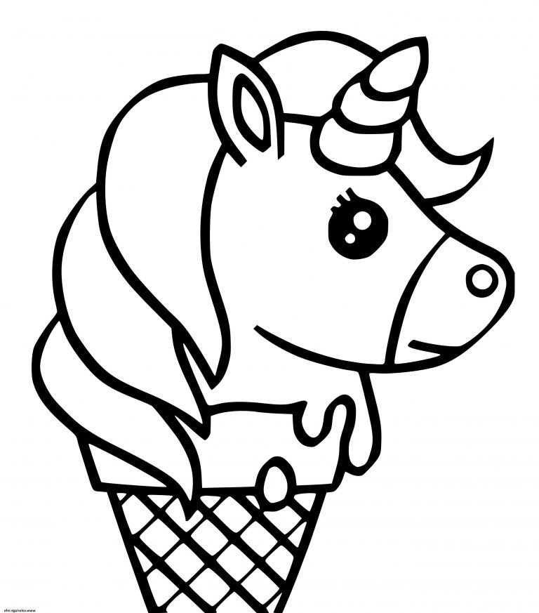 Licorne Kawaii A Colorier Beau Image Coloriage Licorne Cornet Creme