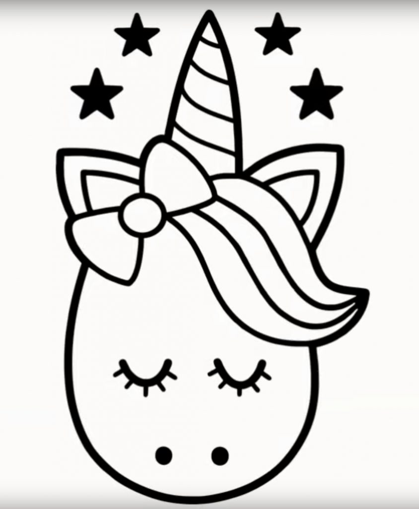 Licorne Kawaii A Colorier Impressionnant Stock Dessin Kawaii Licorne Noir Et Blanc Coloriage