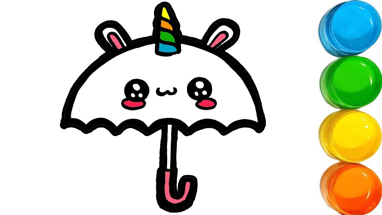 Licorne Kawaii A Colorier Nouveau Stock Dessin Et Coloriage Parapluie Licorne Kawaii Pour Enfants