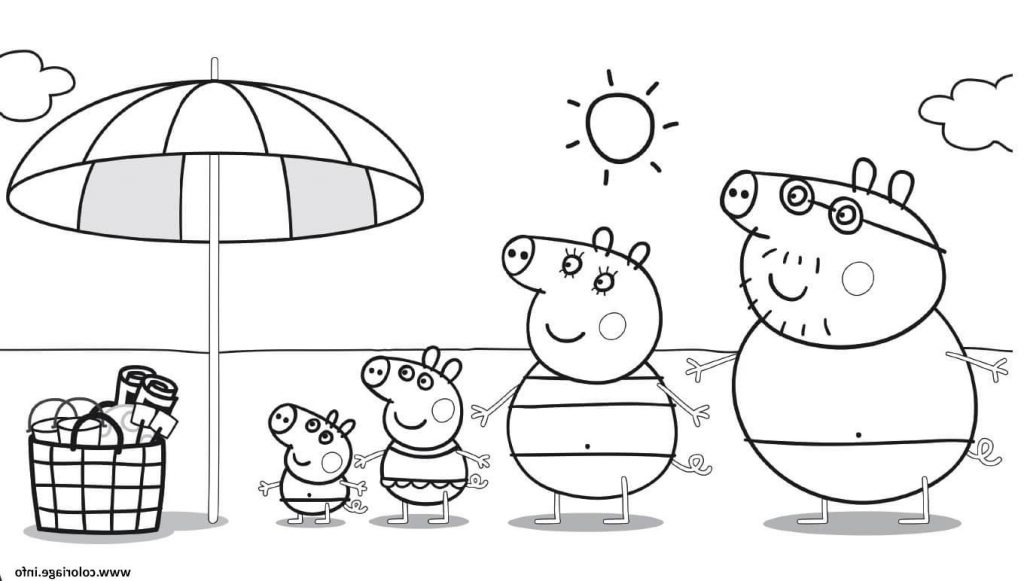 Dessin Peppa Pig à Imprimer Beau Image Coloriage Peppa Pig Sur La Plage