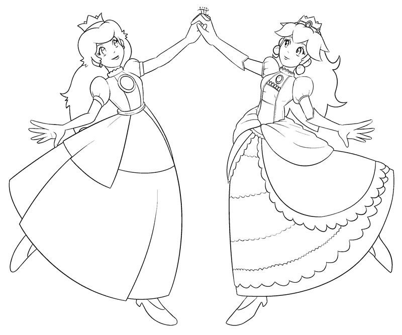 Coloriage Peach Beau Photos Super Mario Daisy Coloring Pages Coloring Home