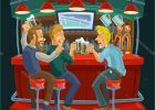 Bar Dessin Luxe Images Bande Dessinée Illustration Des Amis Boire De La Bière