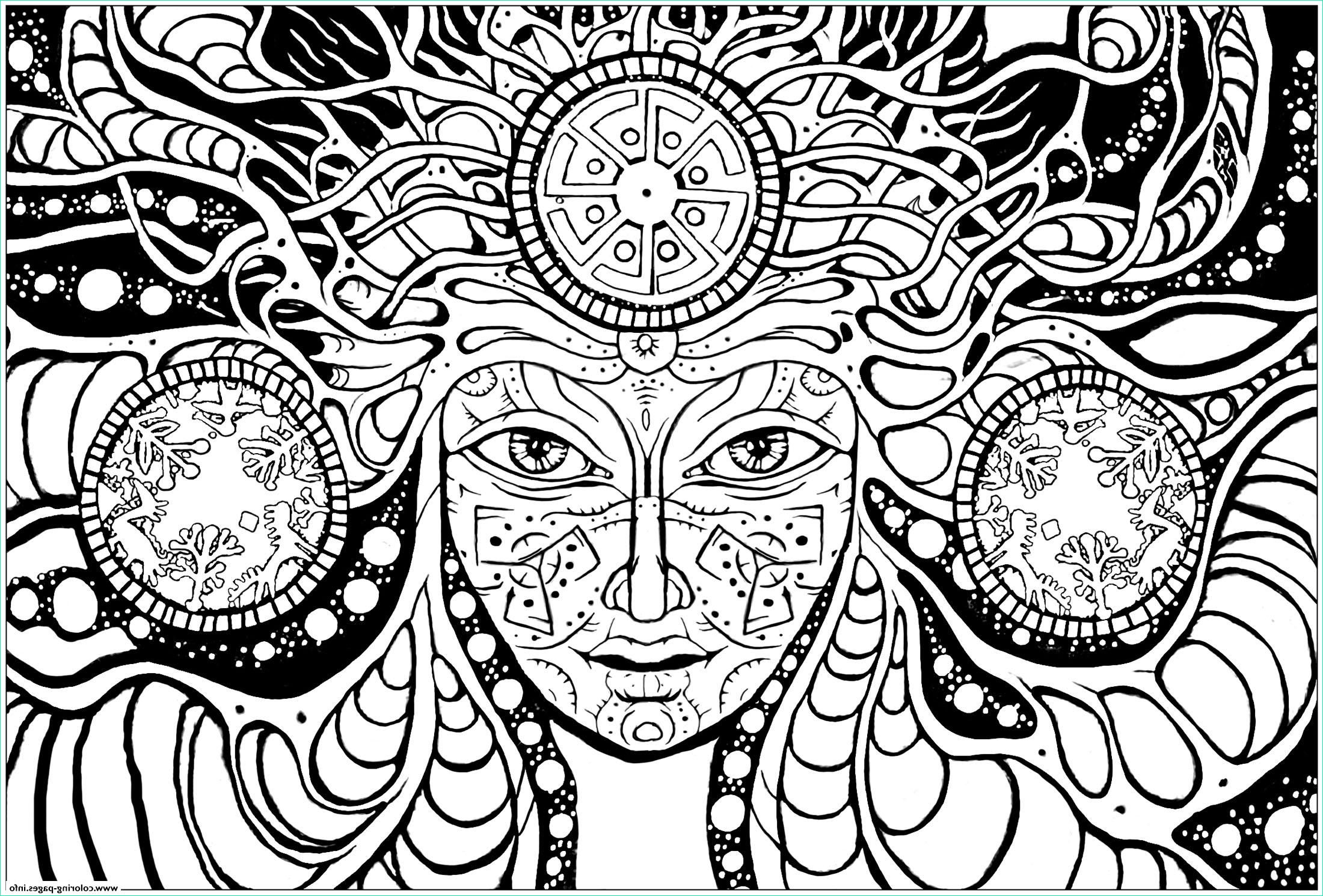 Coloriage Adulte Femme Luxe Galerie Adult Difficult Psychedelic Femme Coloring Pages Printable