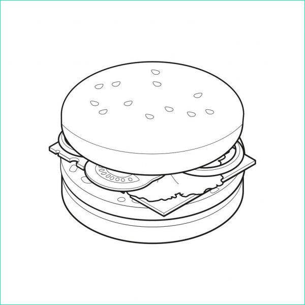 Coloriage Burger Élégant Images Burger Hamburger Cheeseburger Coloring Page Colouring