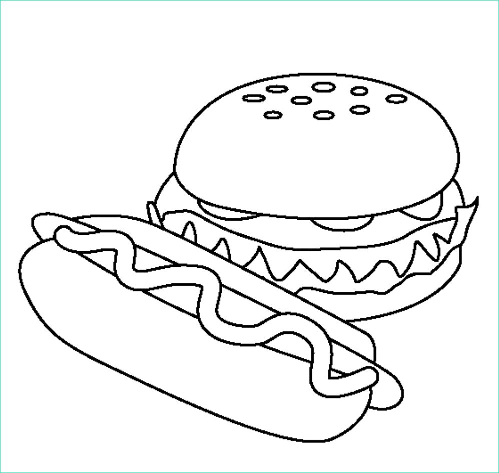 Coloriage Burger Élégant Photos Very Cheesy and Spicy Burger &amp; Hotdog Colouring Pages
