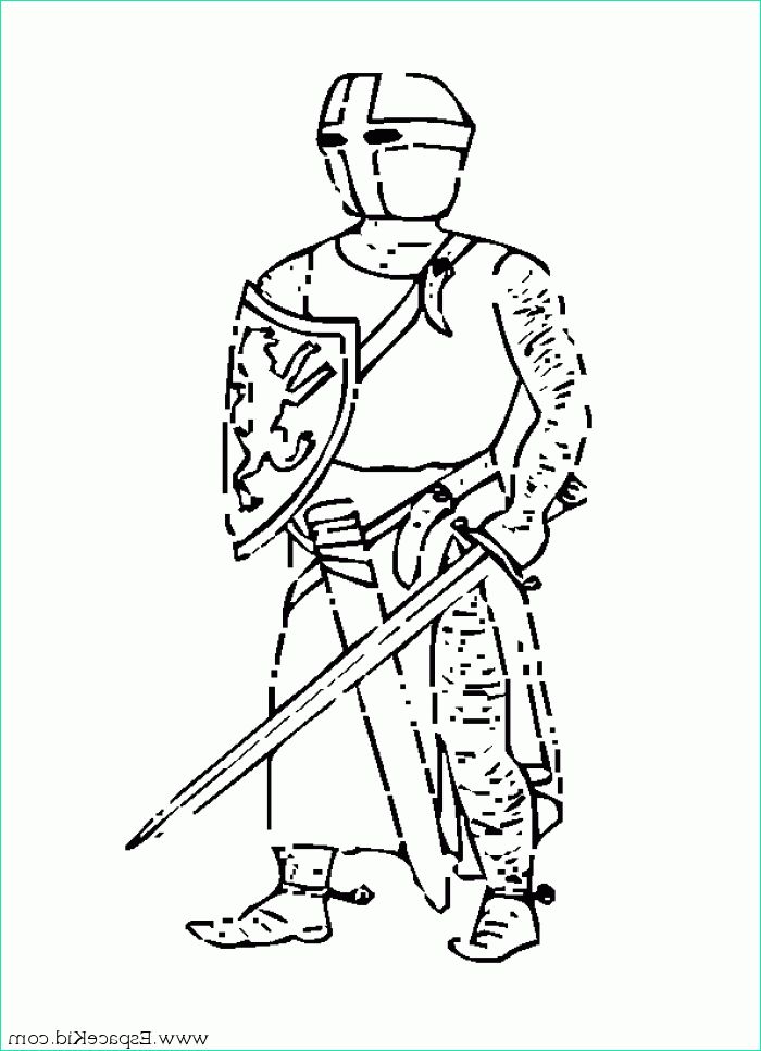 Coloriage Chevalier à Imprimer Inspirant Image Coloriage Chevalier Avec son épée Et son Bouclier à