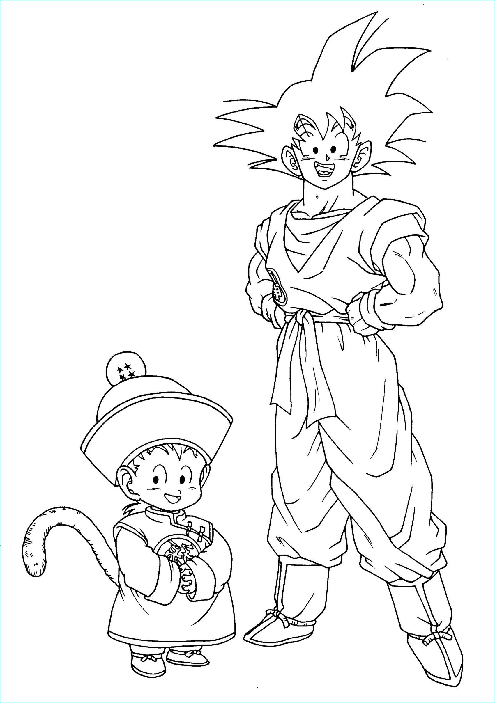 Coloriage Dbz Super Luxe Photos songoku and songohan Dragon Ball Z Kids Coloring Pages