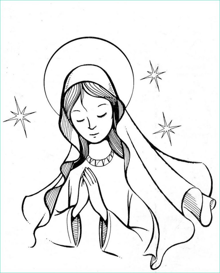 Coloriage Marie Beau Image Vierge Marie Coloriage – Kallem - Coloriage : Coloriage