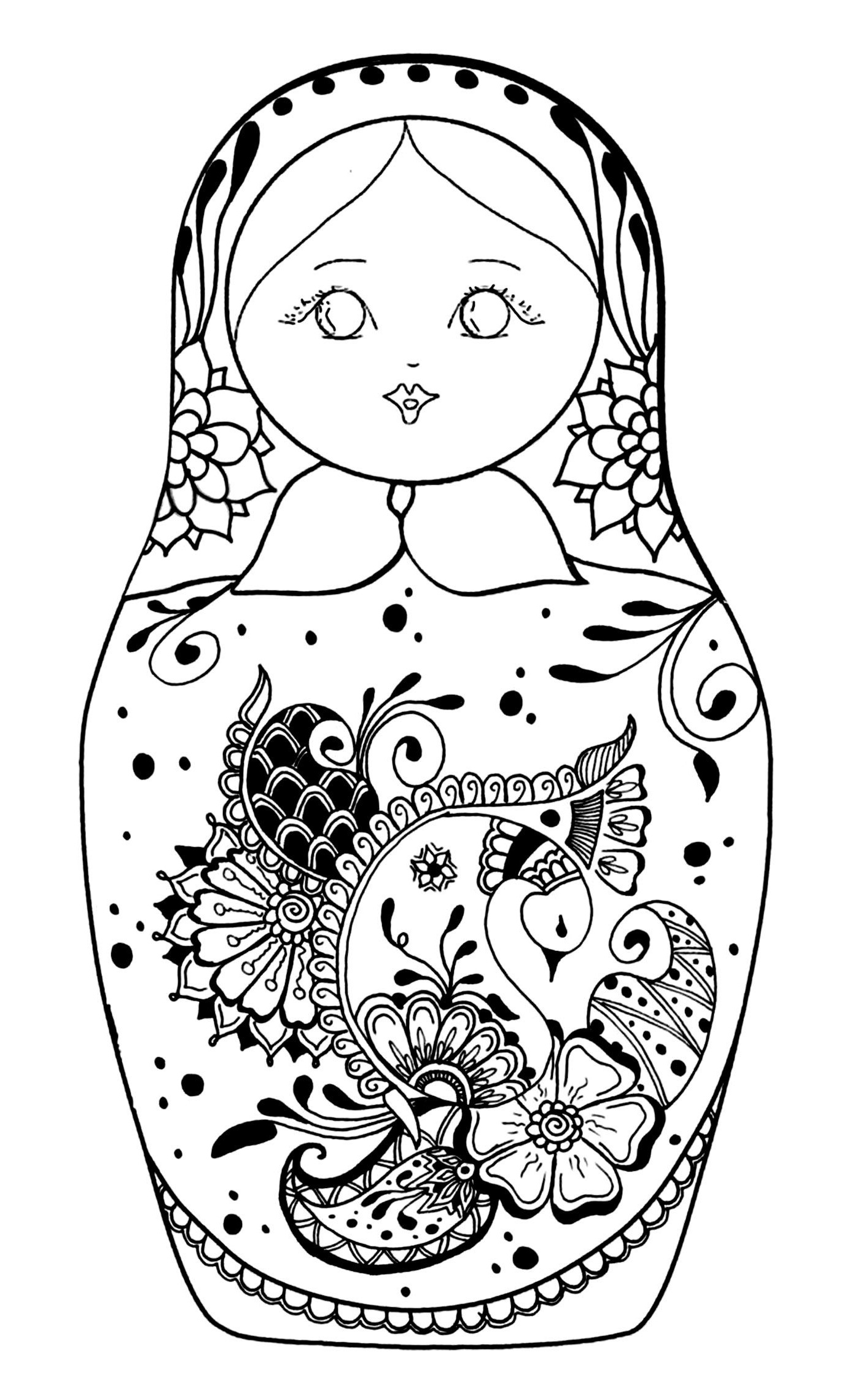 Coloriage Poupee Russe Beau Photos Free Coloring Page Coloring Russian Dolls 5
