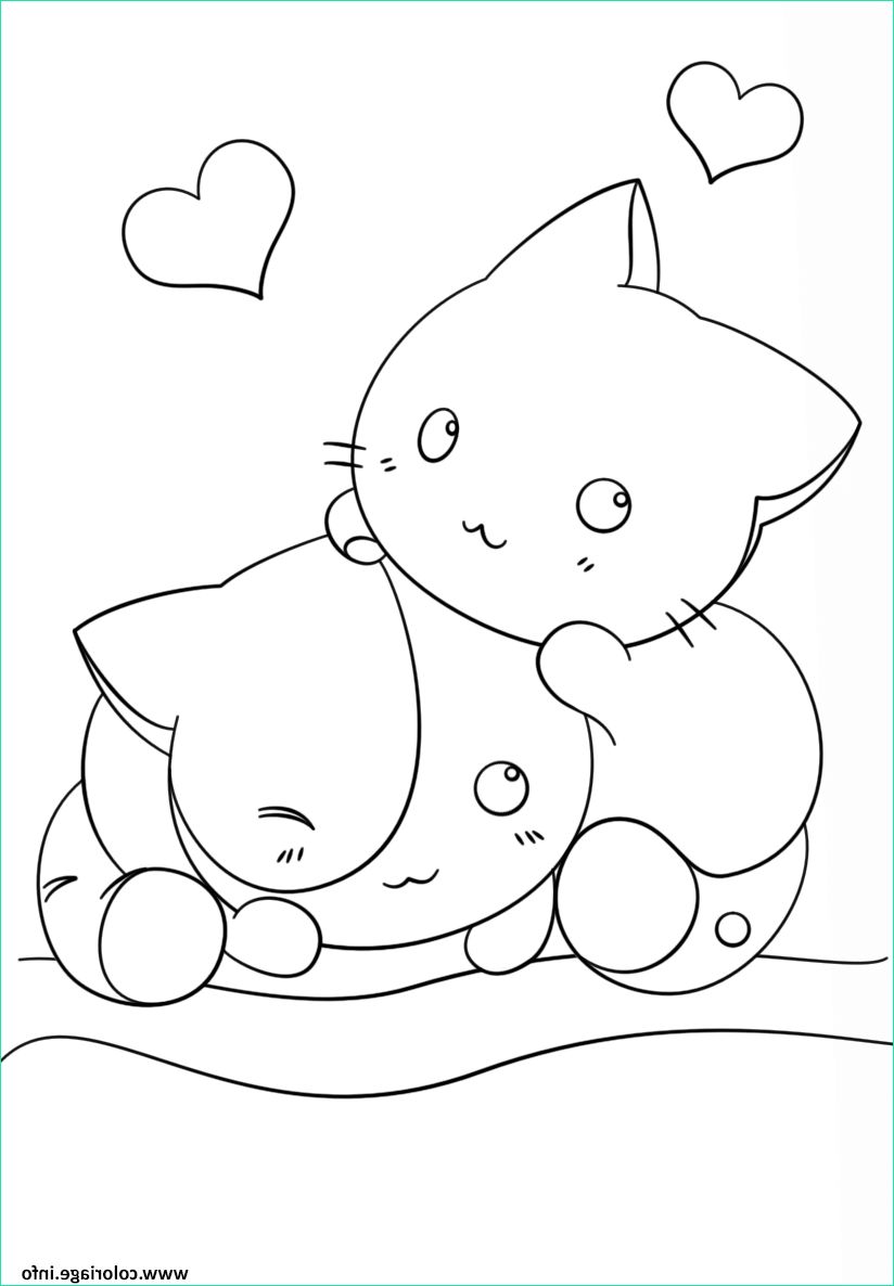 Dessin à Imprimer Kawaii Luxe Photos Coloriage Kawaii Kittens Jecolorie