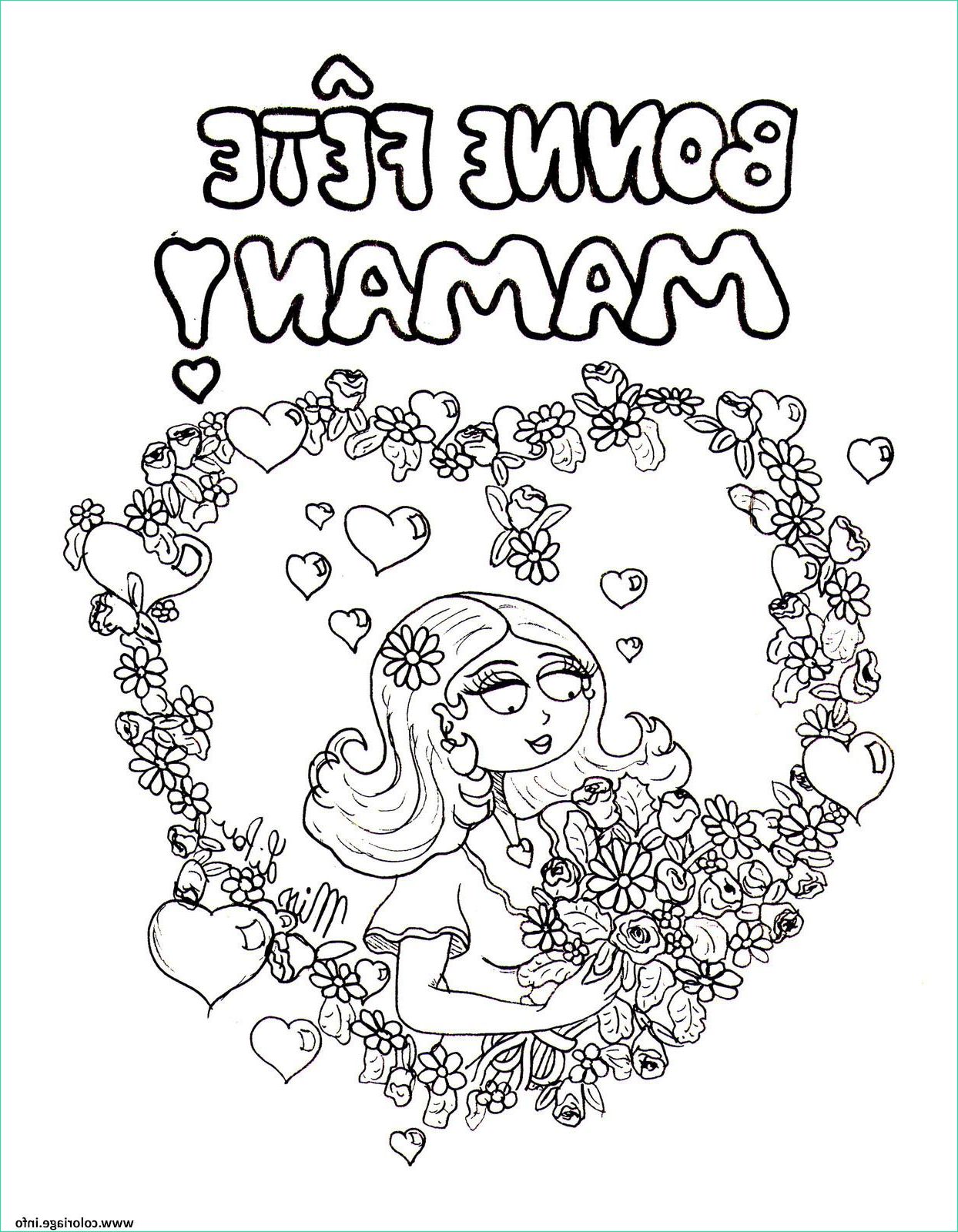 Dessin Bonne Fête Maman Nouveau Photos Coloriage Bonne Fete Mama Roses Coeur Fete Des Meres