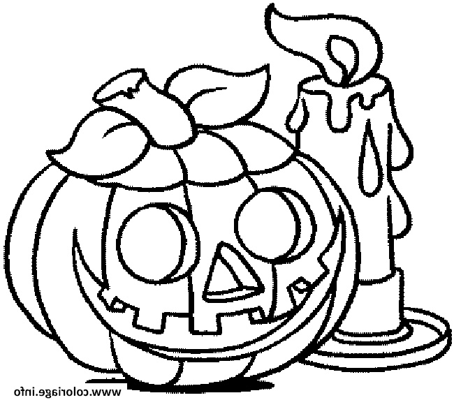 Dessin Citrouille Halloween Cool Images Coloriage Une Bougie Et Une Citrouille D Halloween