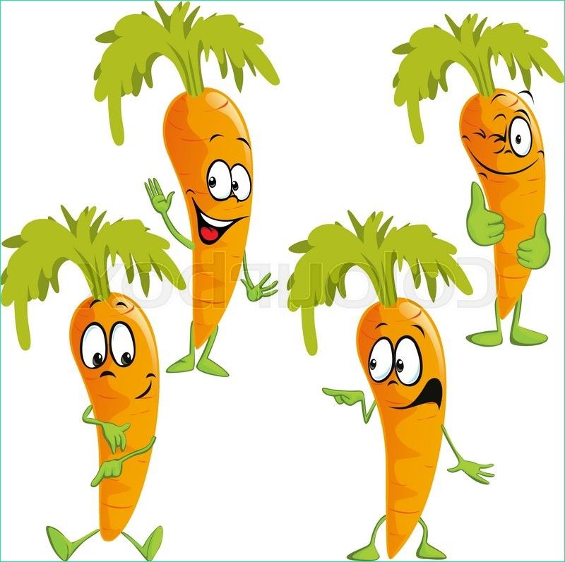 Dessin Crotte Beau Collection Carrot Funny Vector Cartoon Stock Vector