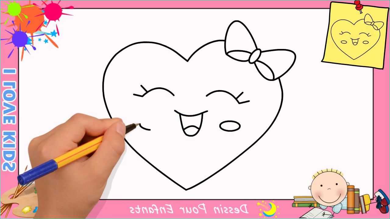 Dessin Emoji Coeur Nouveau Collection Ment Dessiner Un Coeur Emoji Kawaii &amp; Facilement Pour