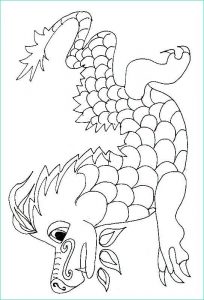 Dragon Chinois Dessin Simple Beau Images Coloriage D Un Dragon Chinois Chinois Coloriage