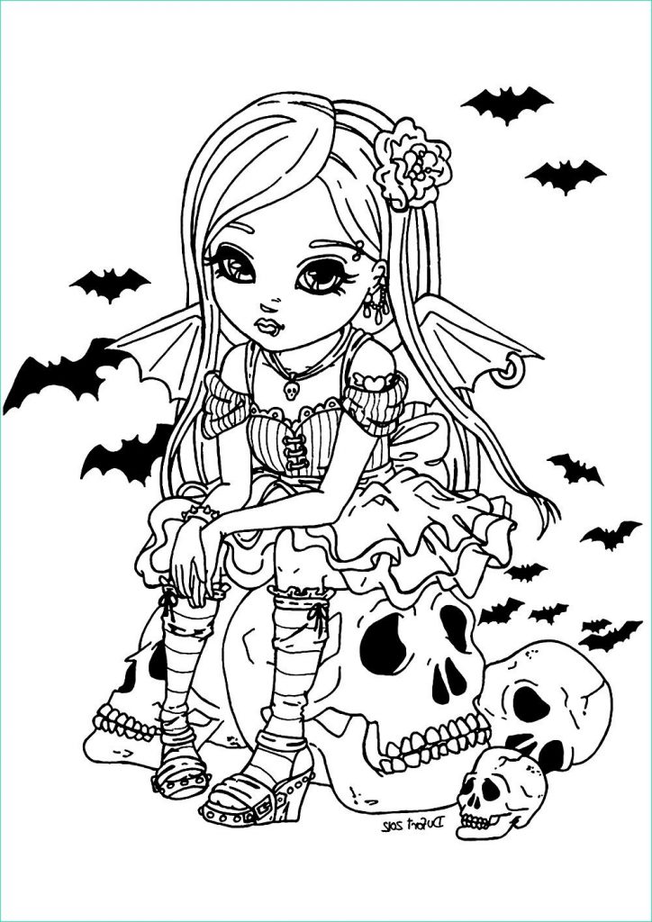 Halloween Coloriage Bestof Image Jolie Fille Vampire Halloween