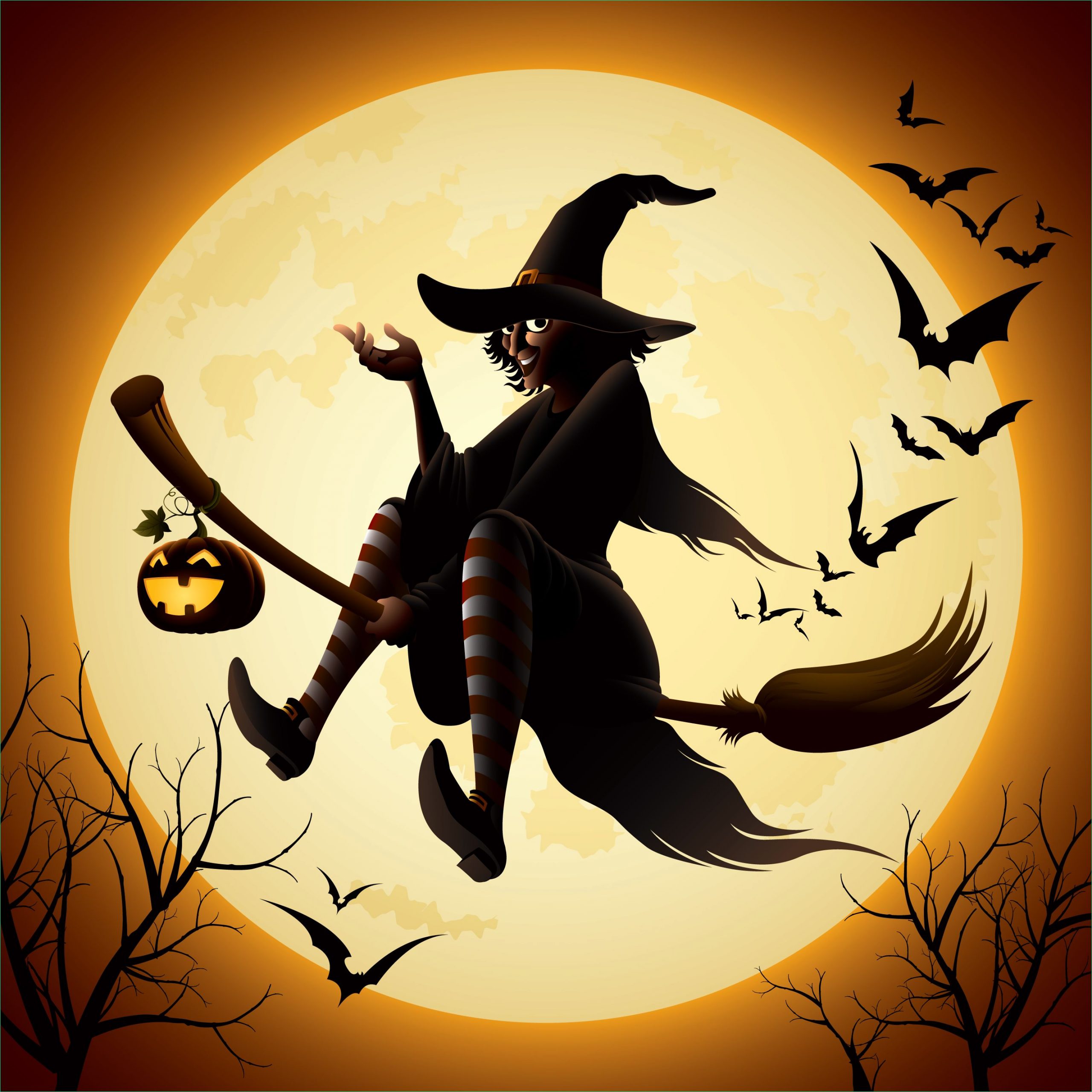 Halloween Dessin sorcière Nouveau Collection Coloriage sorcière Halloween Sur son Balai à Imprimer
