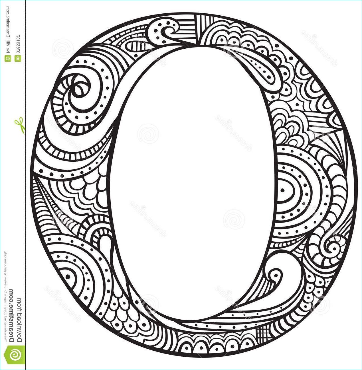 Lettre Mandala Beau Photographie Illustration About Hand Drawn Capital Letter O In Black