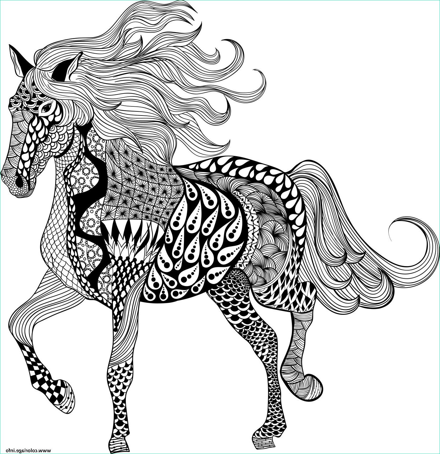 Mandala Cheval à Imprimer Bestof Images Coloriage Adulte Mandala Horse Jecolorie