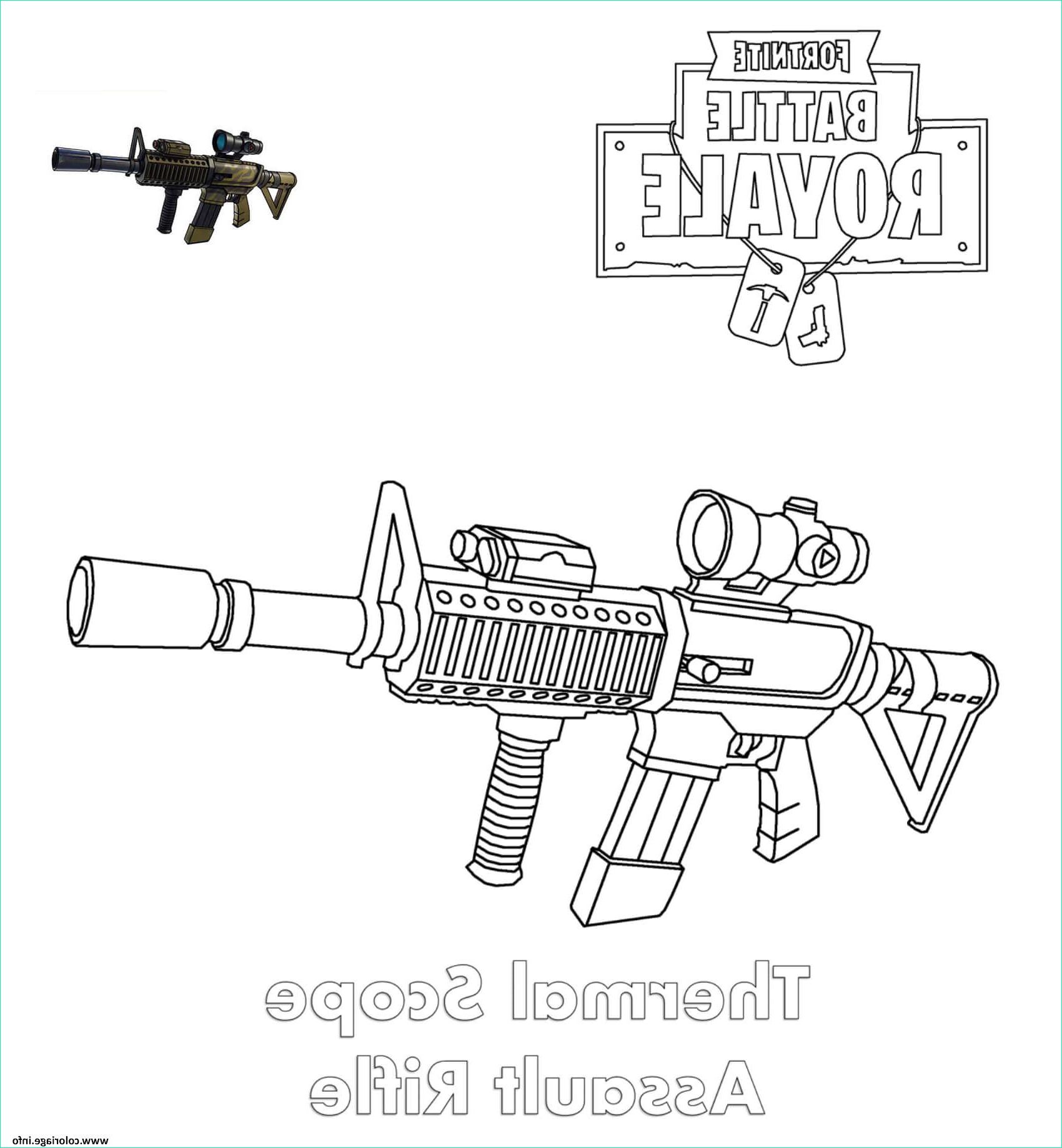 Coloriage fortnite Arme Luxe Photos Coloriage thermal Scope assault Rifle fortnite Jecolorie