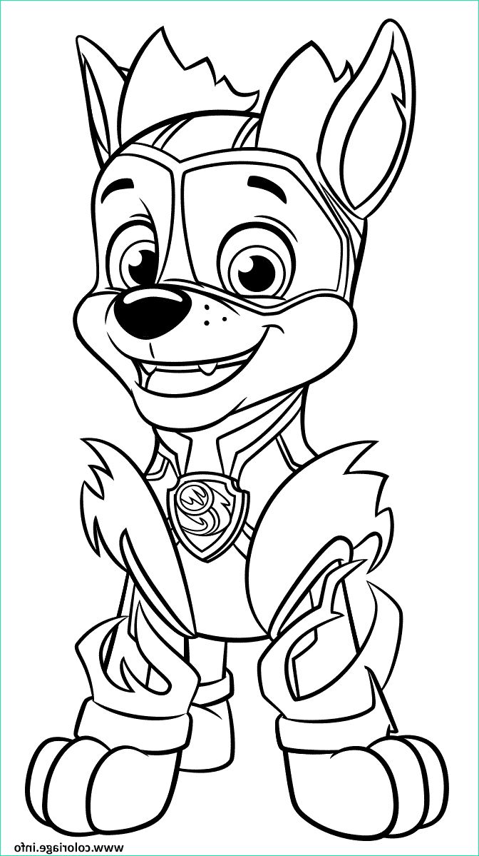 Coloriage Pat Patrouille Avec Modele Inspirant Galerie Coloriage Chase From Pat Patrouille Mighty Pups Dessin Pat