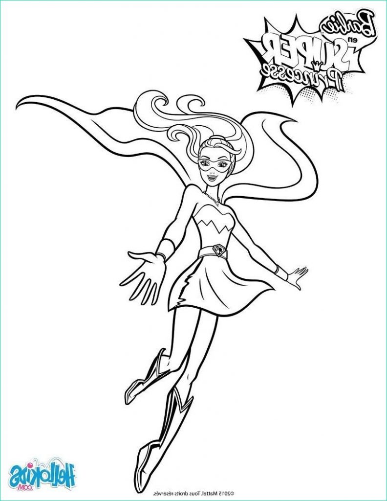 Coloriage Super Héroine Luxe Galerie Un Coloriage De Barbie Super