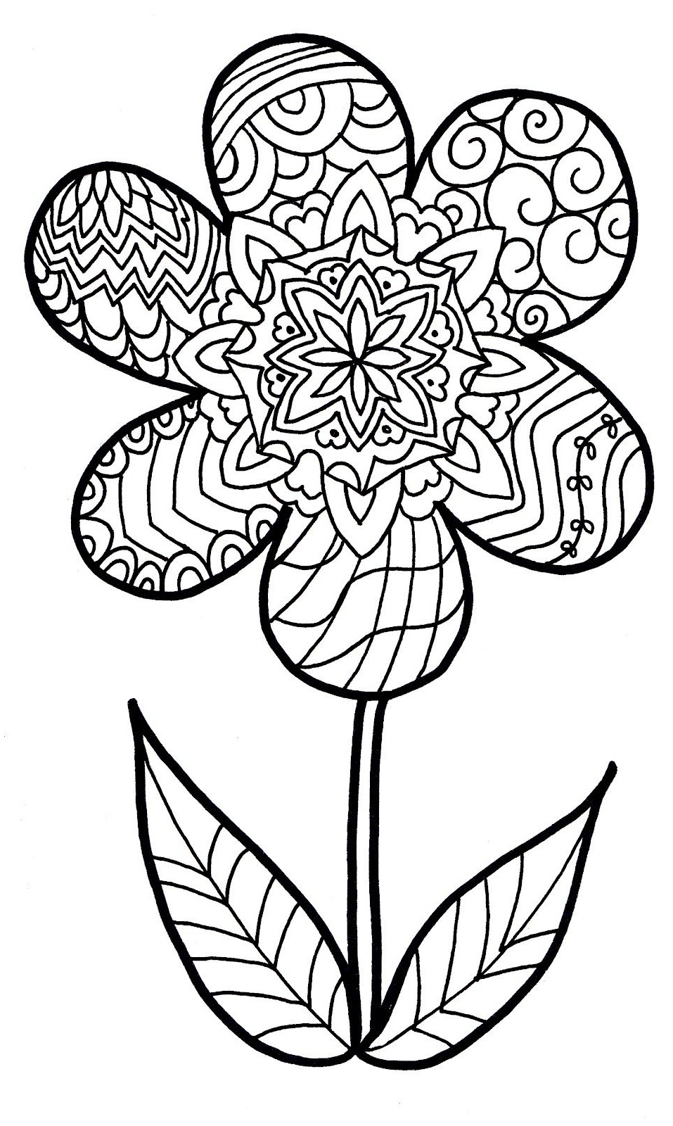 Coloriage Zentangle Impressionnant Photographie Flower Zentangle Colouring Page 957×1600