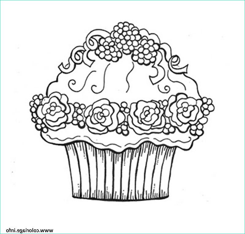 Dessin A Imprimer Cupcake Impressionnant Image Coloriage Cupcake Fleurs Jecolorie