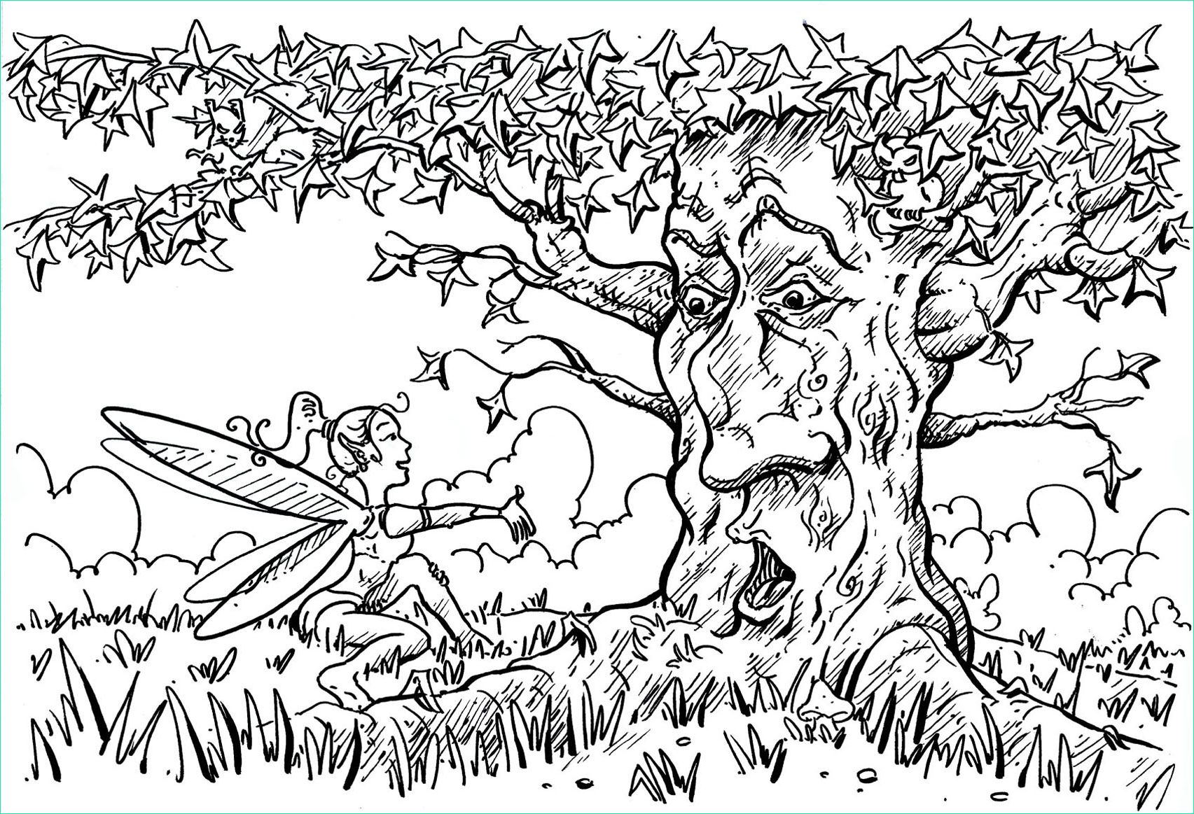 Dessin Arbre A Imprimer Beau Collection the Tree that Speaks with the Fairy Flowers Adult