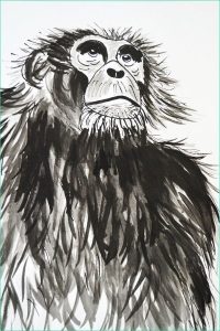 Dessin Chimpanzé Nouveau Image Art Et Glam Portrait Du Chimpanzé Dessin à L Encre De Chine