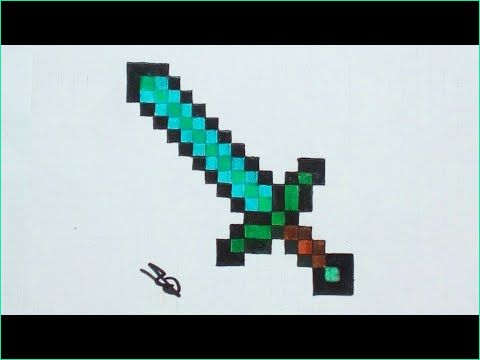 épée Minecraft Dessin Beau Stock Ment Dessiner L Épée En Diamant De Minecraft