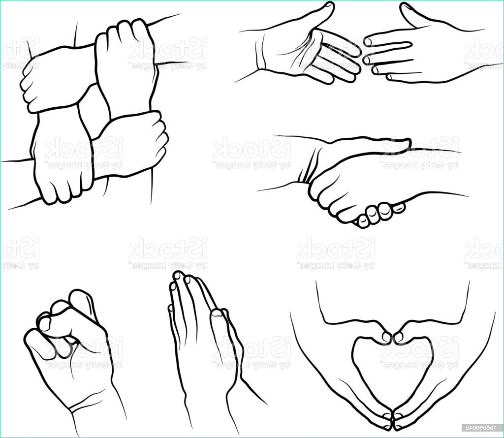Main Qui écrit Dessin Cool Photographie Hand Signs Gestures Black and White Royaltyfree Vector