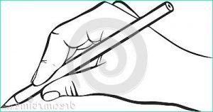 Main Qui écrit Dessin Unique Image Writing Hand with Pencil Stock Vector Image