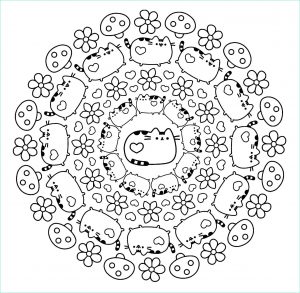 Mandala à Imprimer Animaux Chat Inspirant Stock Mandala Pusheen Cat Kawaii M&amp;alas Adult Coloring Pages