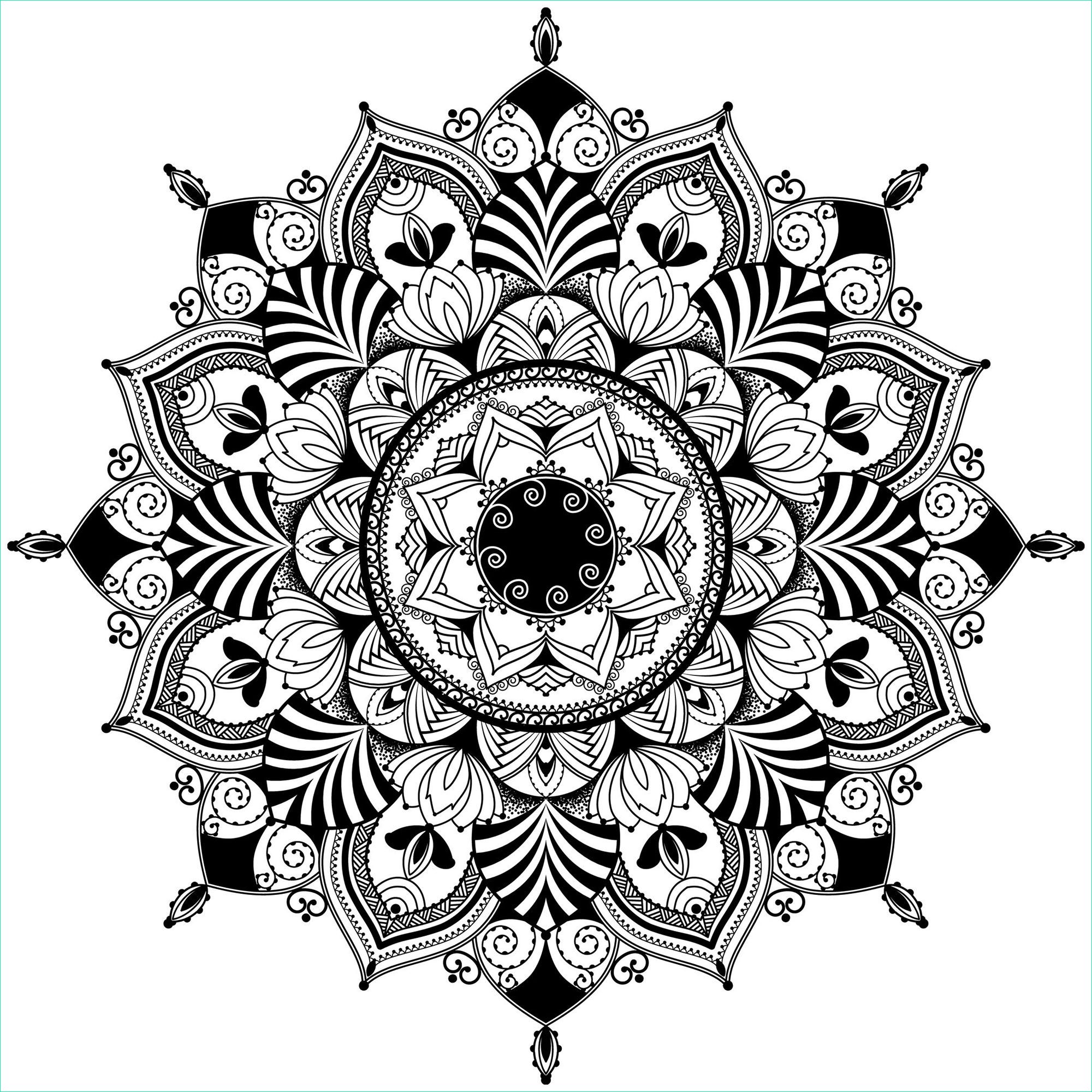 Mandala Noir Et Blanc Inspirant Image De Mandala En Noir Et Blanc
