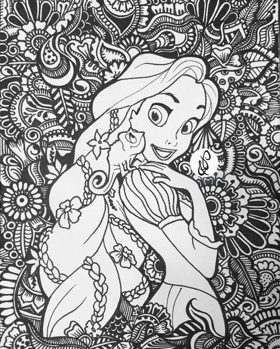 Mandala Princesse Beau Stock Tangled for Princesscasey by Jamierose Coloringpage
