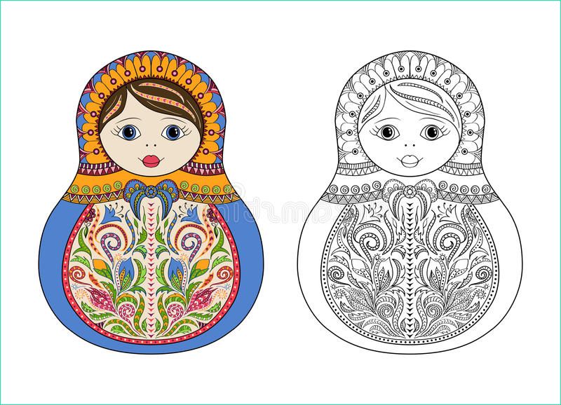 Poupée Russe Dessin Unique Photos Dirigez Livre De Coloriage Pour L Adulte Et Les Enfants