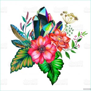 Bouquet Dessin Inspirant Stock Bouquet Flowers Illustration with Crystal Stock