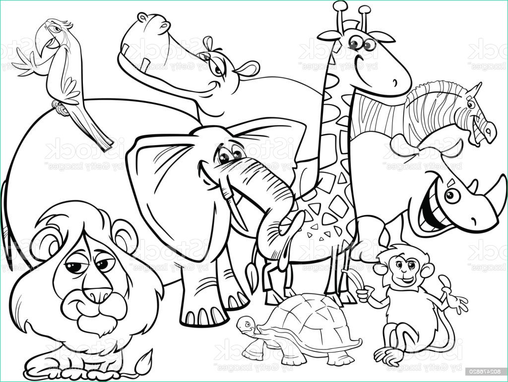 Coloriage Animaux Afrique Maternelle Nouveau Collection Dessin Animé Safari Animaux Coloriage Vecteurs Libres De