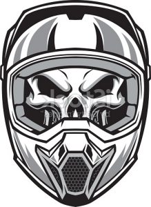 Coloriage Casque Moto Cross Cool Stock Skull Wearing Motocross Helmet Stock Vector Art