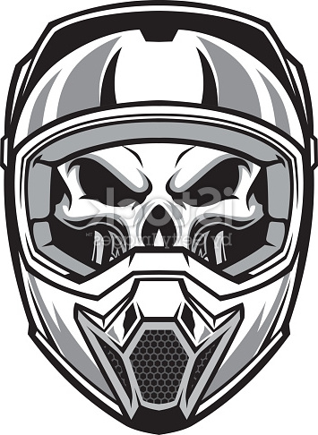 Coloriage Casque Moto Cross Cool Stock Skull Wearing Motocross Helmet Stock Vector Art