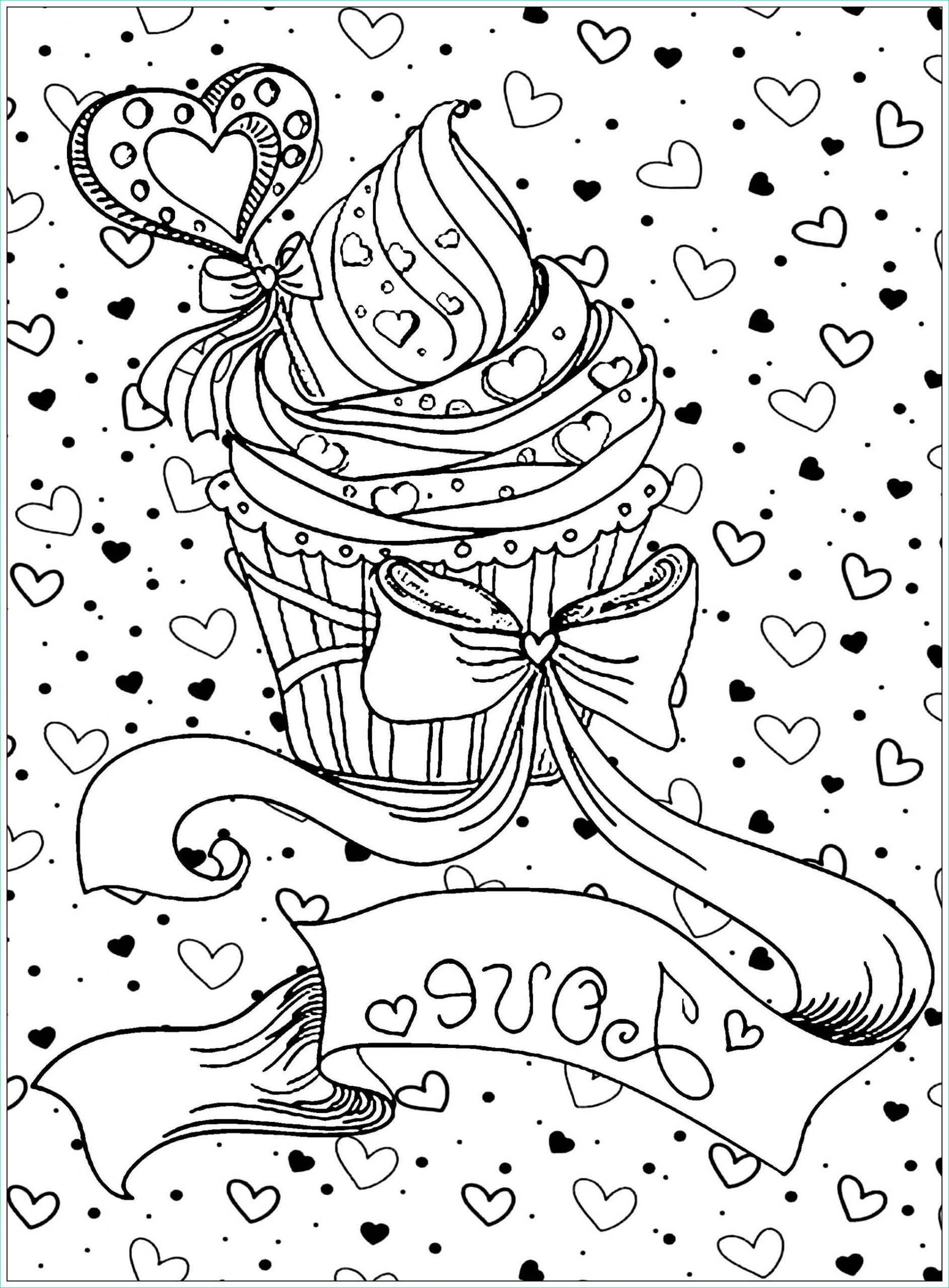 Coloriage Cupcake Bestof Collection Cupcake Love Cupcakes Adult Coloring Pages