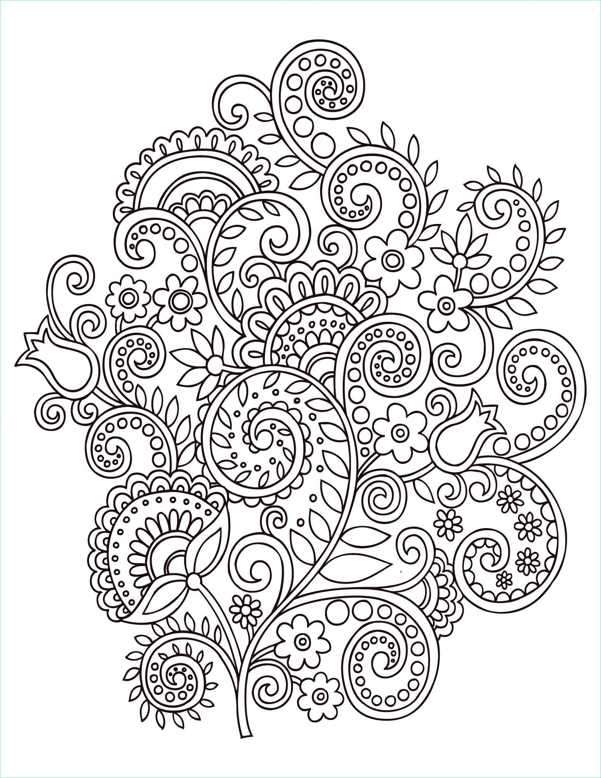 Coloriage Fleurs Adulte Luxe Stock Fleurs Doodle Coloriage Anti Stress Gratuit Artherapie