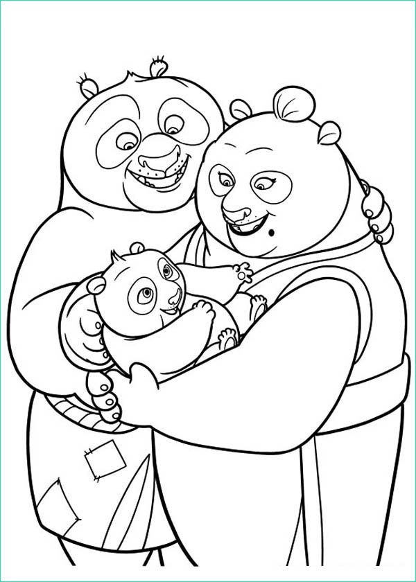 Coloriage Kung Fu Panda Luxe Photos Little Po with His Parent In Kung Fu Panda Coloring Page